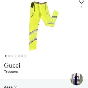 Gucci Womens Bright Yellow Leggings